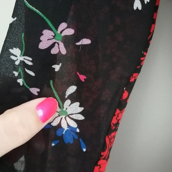 Maje Remix Asymmetric Paneled Floral Black Midi Dress 1 or Small - Picture 10 of 17